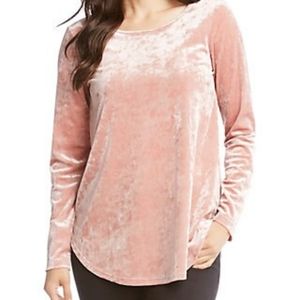 Karen Kane Pink Velvet Shirt